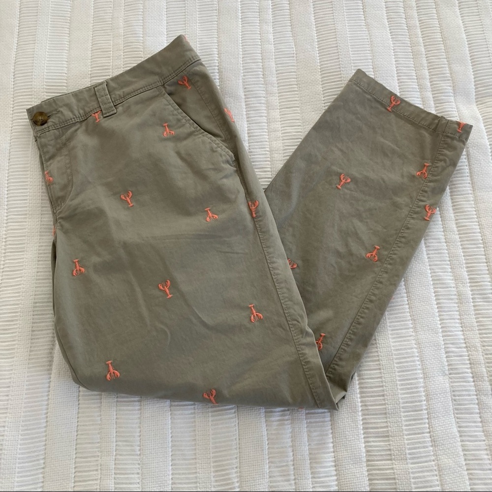 Old Navy Embroidered Lobster Slim Boyfriend Chinos - Lodge Khaki